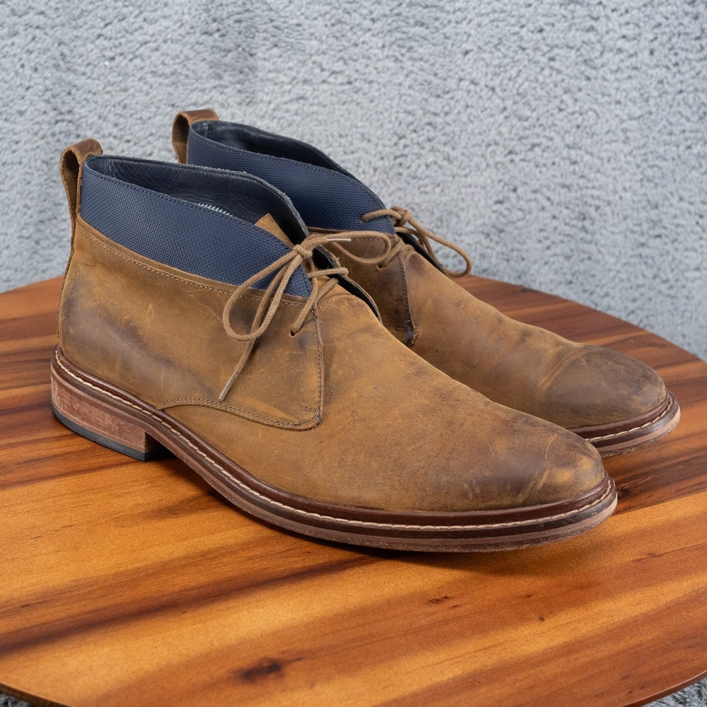 Cole Haan Shoes Men's 9.5 M Colton Chukka Brown Leather Blue Boots C11771